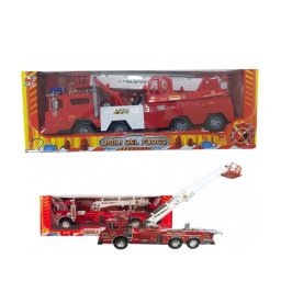 Trade Shop - Camion Pompieri Vigili Fuoco 50cm Luci Scala Allungabile Girevole Gioco Bambini -