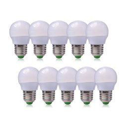 Trade Shop - Lampadina Globetto A Led Da 3w Con Copertura Bianco Latte A Luce Calda Set 10pz -