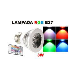 Trade Shop - Lampadina Faretto Spot Light Led E27 3w 220v Rgb Multicolor Con Telecomando -