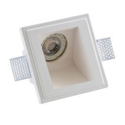 Trade Shop - Porta Faretto Gesso Incasso Scomparsa 12x12cm Quadrato Led Luci Controsoffitto -