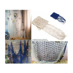 Trade Shop - Rete Pesca Decorativa 150x200cm Nautica Tema Marino Mare Casa Ristorante Wedding -