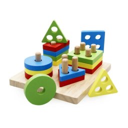 Trade Shop - Costruzioni In Legno Forme Impilabili Insegnare Forme Gioco Didattici Educativo -