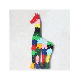 Trade Shop - 3d Puzzle Legno Forma Di Giraffa Educativo Lettere Numeri Bambini Imparare -