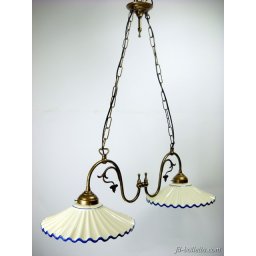 Lampadario 2 luci foglie l22011
