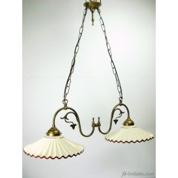 Lampadario 2 luci foglie l22010