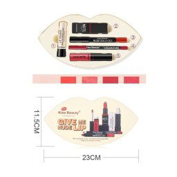Trade Shop - Trousse Cofanetto Bacio Rosso 04 Make Up Rossetto Matita Contorno Labbra Primer -