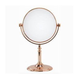Trade Shop - Specchio Da Tavolo Make Up Trucco Accessorio Bagno Oro Rosa Donna 6" 27cm 69414 -