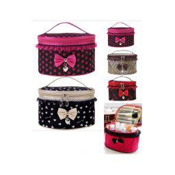 Trade Shop - Beauty Case Borsello Trucco Fiocco Make Up Trousse Kit Viaggio Organizzatore -