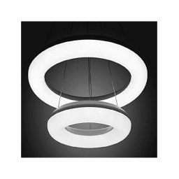 Trade Shop - Lampadario Lampada 2 Anelli Luce Led Soffitto Sospensione Pendente Moderno Design -