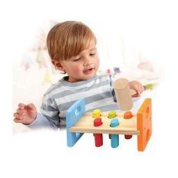 Trade Shop - Giocattolo In Legno Per Bambini Batti Batti Con Martello Gioco Educativo Neonato -