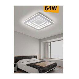 Trade Shop - Plafoniera C46 Effetto Quadrati Moderna Led 64w Lampada Soffitto Luce 3000k-6500k -