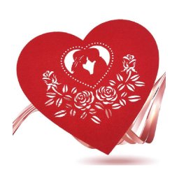 Trade Shop - Tovaglietta 33 Cm Forma Cuore Innamorati In Tessuto Rosso San Valentino 95462 -