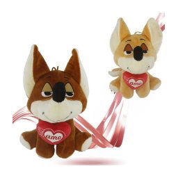 Trade Shop - Volpe 30 Cm Peluche Con Cuore Ti Amo Idea Regalo San Valentino Colori Ass. 92454 -