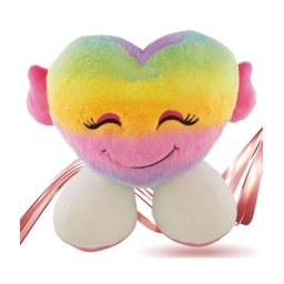Trade Shop - Peluche Forma Cuore Con Piedi Multicolor 30cm Regalo San Valentino Pupazzo 93062 -