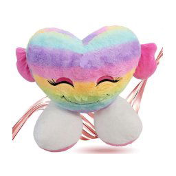 Trade Shop - Peluche Forma Cuore Con Piedi Multicolor Pupazzo 55cm Regalo San Valentino 93079 -