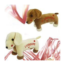 Trade Shop - Cane In Peluche Con Scritta E Cuoricini 31cm San Valentino Colori Assortiti 95073 -