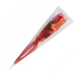 Trade Shop - Fiore Rosa Rossa Artificiale Con Ramo Foglie 55cm Regalo Per San Valentino 63291 -