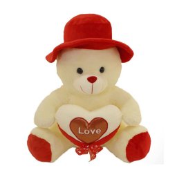 Trade Shop - Peluche Orso Con Cuorel Pupazzo Bambini Orsacchiotto Idea Regalo San Valentino -