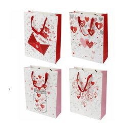 Trade Shop - Set 6 Buste Regalo Sacchetto San Valentino 25.5x33x10cm 71088 Fantasie Assortite -