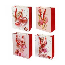 Trade Shop - Set 6 Buste Borsa Regalo Sacchetti San Valentino 18x23x10cm 71095 Varie Fantasie -