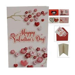 Trade Shop - Set 3 Biglietti Auguri San Valentino Bigliettino 13.5x8.5cm 6 Fantasie Assortite -