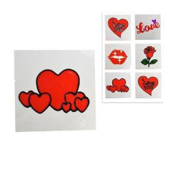 Trade Shop - Set 3 Vetrofania Adesivi Sticker 15cm San Valentino Amore Vari Modelli Assortiti -
