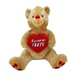 Trade Shop - Orso Peluche 90 Cm Con Cuore Stringimi Forte Orsacchiotto San Valentino 96255 -