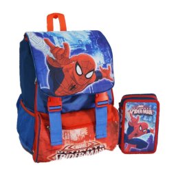 Astuccio Triplo Spiderman 3 Zip Completo Accessoriato Bambini Scuola 