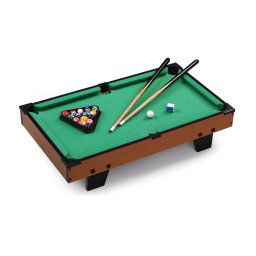 Trade Shop - Carambola Biliardo Da Tavolo In Legno Con Piedi 15 Palle E 2 Stecche 65x37x15cm -