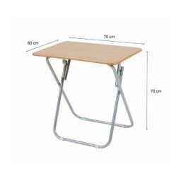 Trade Shop - Tavolo Tavolino Pieghevole In Legno Struttura Metallo Rettangolare 50x70cm -