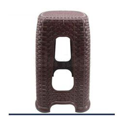 Trade Shop - Sedia Sgabello In Plastica Interni Esterni Multiuso Casa 30x30x45cm Rattan -