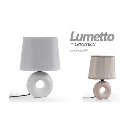 Trade Shop - Lampada Lumetto Abat Jour Ceramica Tavolo Comodino E14 60w Design 26x10cm 793820 -