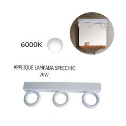 Trade Shop - Applique Lampada Moderno Da Parete Muro Specchio 26w Bagno 135 Led 2835 Smd Luce - -bianco Freddo -