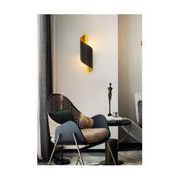 Trade Shop - Applique Da Parete Led Attacco G9 Doppia Luce Lampada Design Moderno Spirale E53 - Nero
