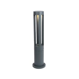 Trade Shop - Lampione Giardino Lampada 12 Watt Led Terra Esterno Ip65 Lampioncino Grigio Es28 - -bianco Freddo -
