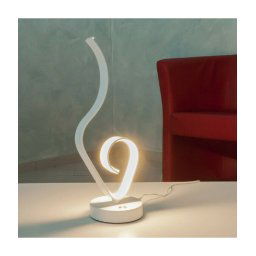 Trade Shop - Lume Da Comodino Ad Onda Design Moderno 10 W Lampada Tavolo Abatjour 39x15 Luce - -bianco Caldo -