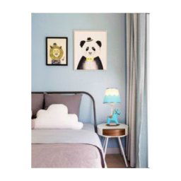 Trade Shop - Lampada Da Comodino Scrivania Cameretta Bimba Bimbo Cavallo A Dondolo E27 D09 - Blu
