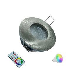 Trade Shop - Faretto A Led Da Incasso Per Bagno Box Doccia Lampada Rgbw 10w Gu10 Cromoterapia - Cromo Satinato
