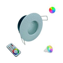 Trade Shop - Faretto A Led Da Incasso Per Bagno Box Doccia Lampada Rgbw 10w Gu10 Cromoterapia - Bianco