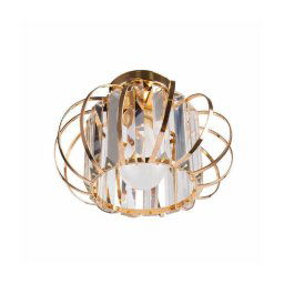 Trade Shop - Lampadario Da Soffitto E27 Design Moderno In Metallo Cromato Oro Argento - Oro