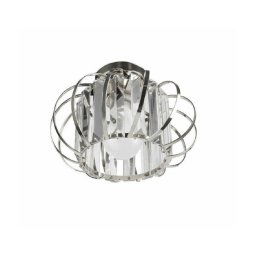 Trade Shop - Lampadario Da Soffitto E27 Design Moderno In Metallo Cromato Oro Argento - Argento