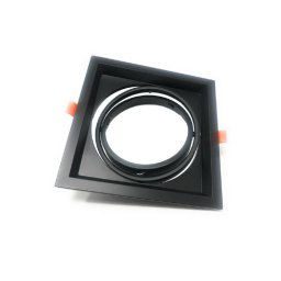 Trade Shop - Portafaretto Incasso Ar111 Quadrato Supporto Per Faretti Illuminazione P-ar111-1 - Nero