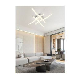 Trade Shop - Plafoniera Moderna Led Soffitto Con Bracci A Onda Luce Fredda Naturale Calda C05 - -bianco Naturale -