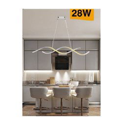 Trade Shop - Lampadario Soffitto Led Onde Intrecciate Moderno 28w Luce 3000k 6500k 4000k B56b - -bianco Caldo -