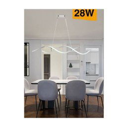 Trade Shop - Lampadario Soffitto Led Onde Intrecciate Moderno 28w Luce 3000k 6500k 4000k B56b - -bianco Freddo -