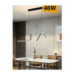 Trade Shop - Lampadario Led A Sospensione Soffitto 46 Watt Moderno Nero Luce 6500k 4000k B57 - -bianco Naturale -