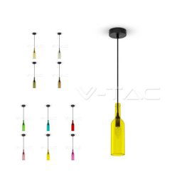 Trade Shop - Illuminazione V-tac Led Lampadario Portalampada Bottiglia Pendente E14 Colorato - Marrone