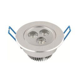 Trade Shop - Faretto 3 Led 3 W Ad Incasso Con Alette A Molla Rotondo Luce Fredda O Calda - -bianco Freddo -