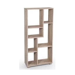 Trade Shop - Libreria Design Moderna Scaffale 7 Ripiani Rovere Casa Uffici 127x60x24cm 750878 -