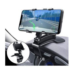 Trade Shop - Supporto Telefono Per Cruscotto Auto Clip Molla Regolabile A 360° Gps Smartphone -